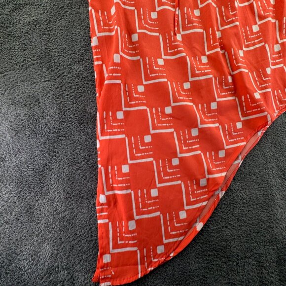 O’neill Women Orange White Skirt Asymmetric Small Drawstring Pull On Geometric - Picture 2 of 16